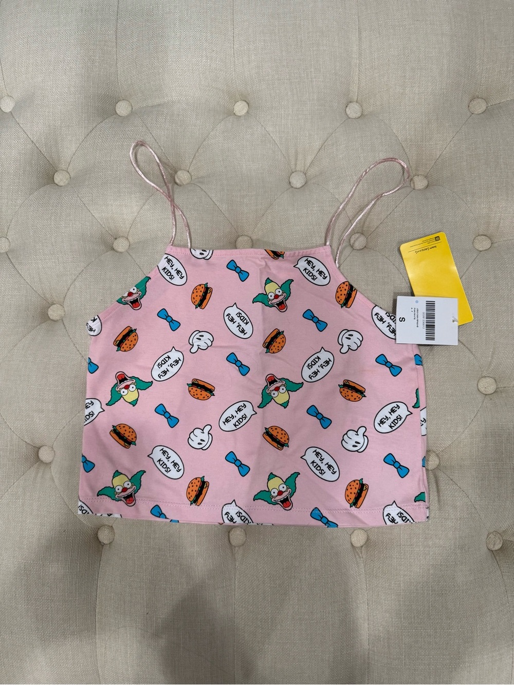 Pink Cartoon Print Tank Top